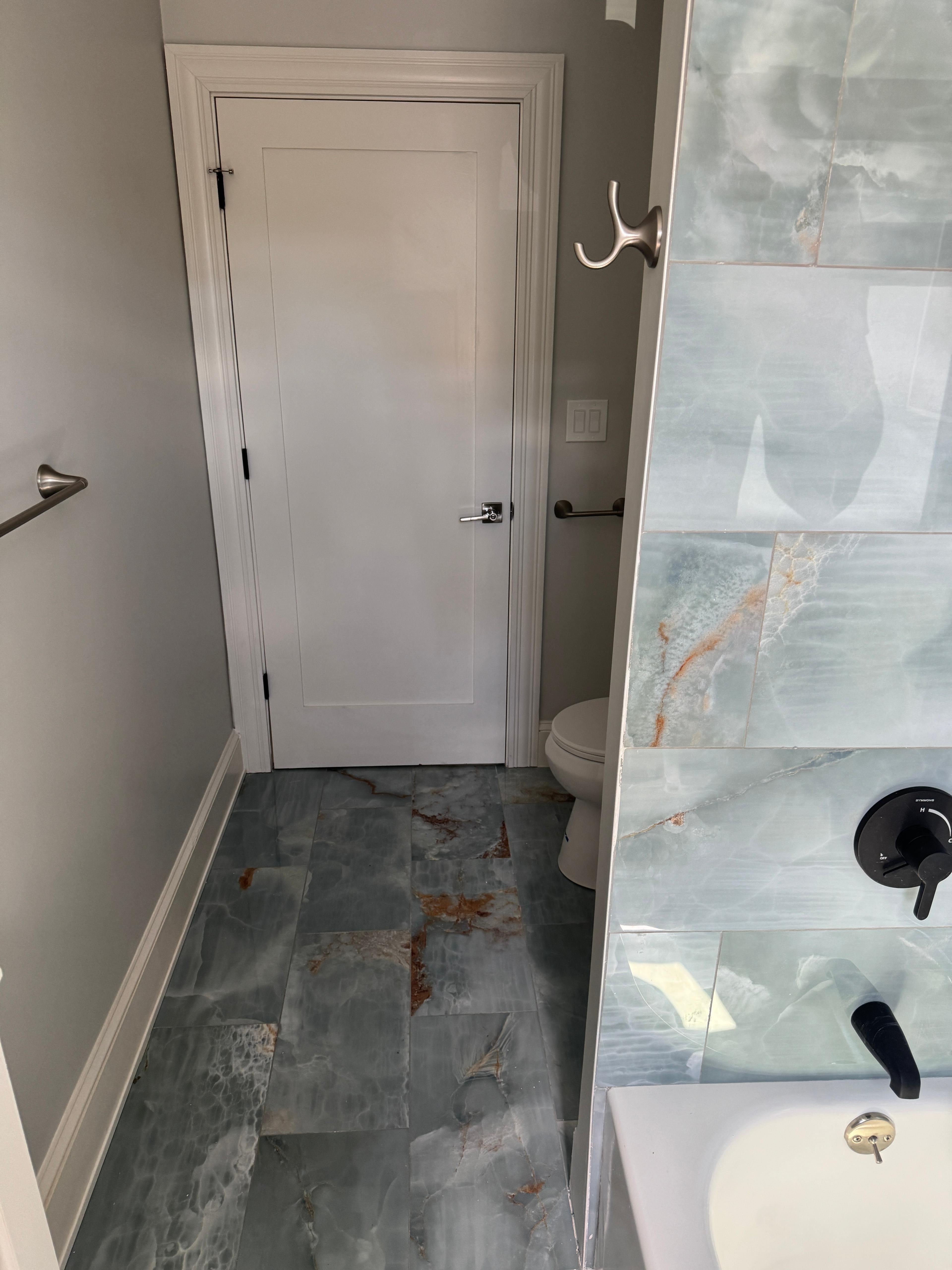 Shower niche and wall tile detail — Watertown bathroom remodel