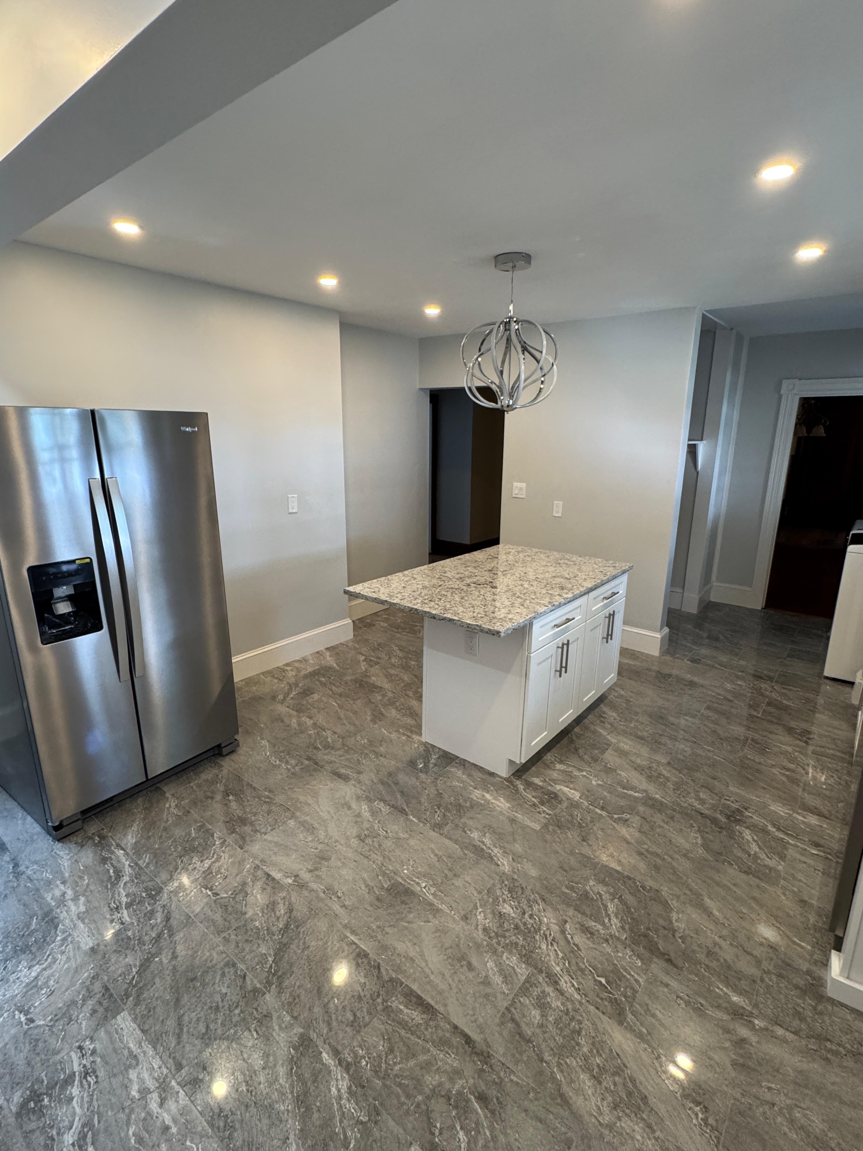Kitchen backsplash tile installation — Dorchester home remodel