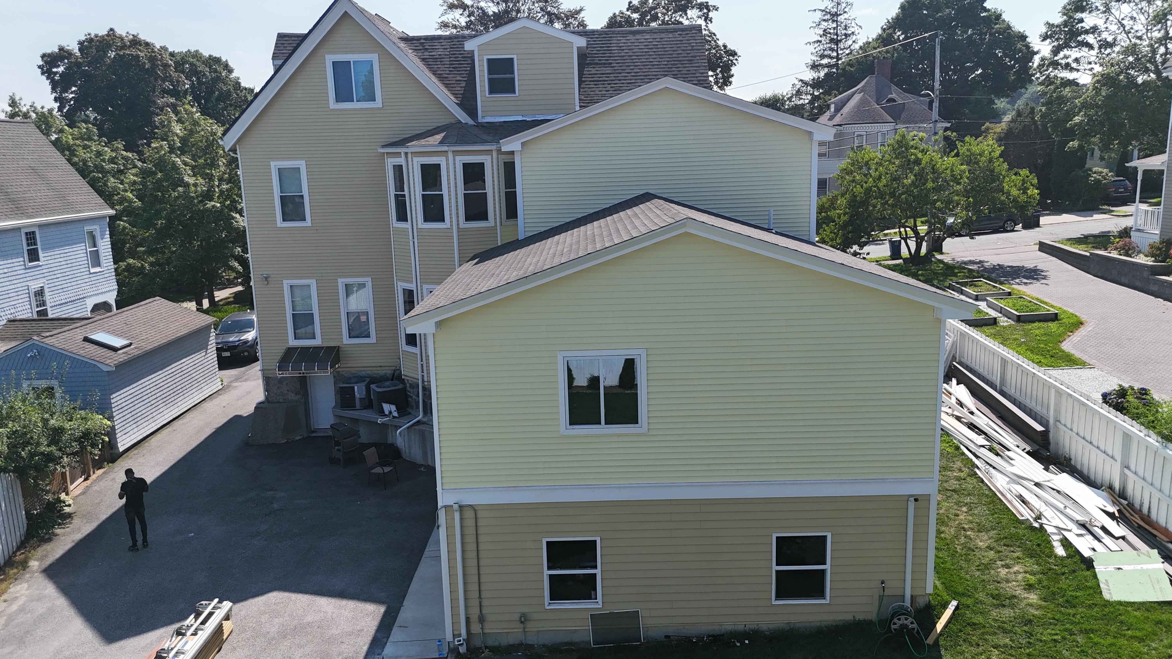 Room addition progress — insulation and wall framing, Highland MA